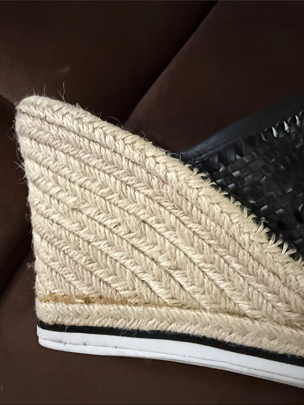 Toms Black Woven Espadrille Wedge Slides